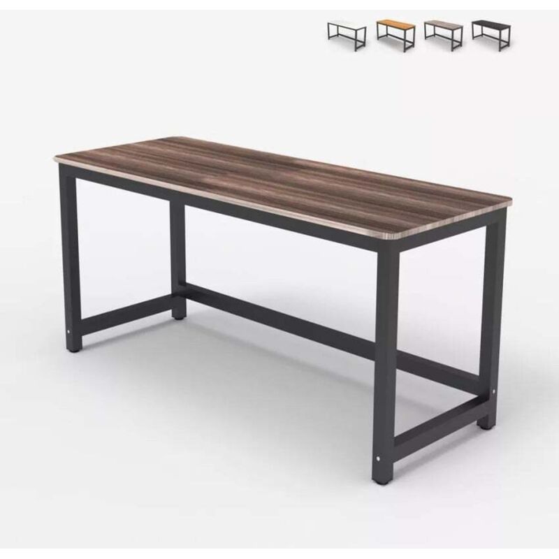 Bureau d'étude rectangulaire 120x60cm design moderne noir Bridgeblack 120 - Marron Noyer Bureau d'étude rectangulaire 120x60cm design moderne noir Bridgeblack 120 - Marron Noyer