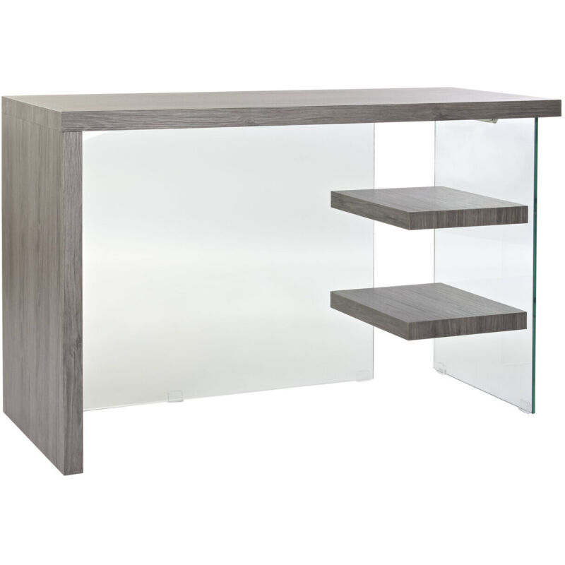 Dkd Home Decor - Meuble Bureau Verre Mdf 120X50X76 Tempéré Gris