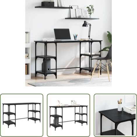 Bureau d'ordi -  Bureau Chêne noir 140 x 50 x 75 cm Bois d'ingénierie