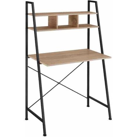 Bureau d'ordinateur 85cm X 46, style industriel et loft en bois clair