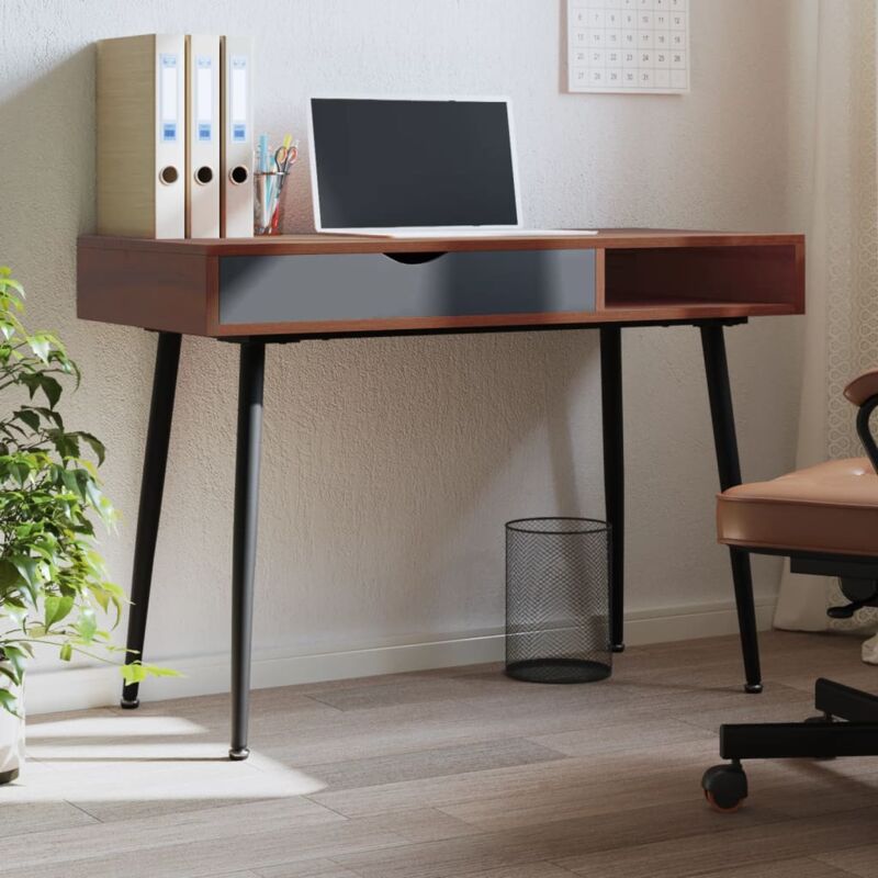 Vidaxl - Bureau d'ordinateur avec tiroir marron 110x50x75 cm