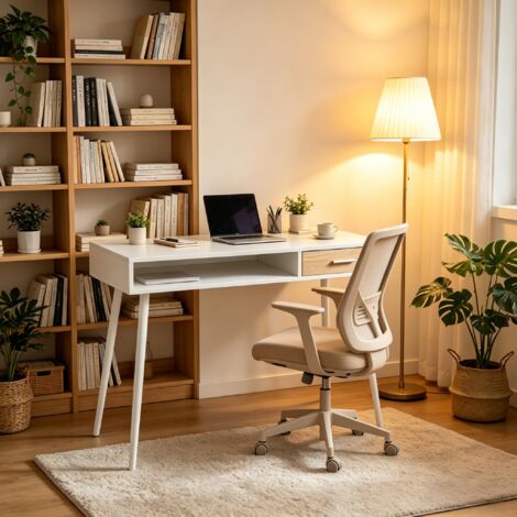 Bureau d'ordinateur avec tiroir, table de travail, table de jeu, table de maquillage (table de travail uniquement)