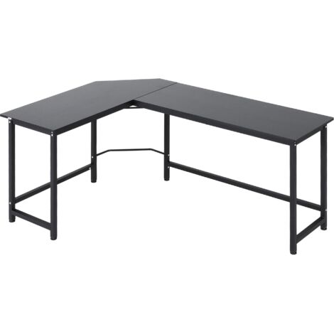 Bureau d'ordinateur, bureau d'angle pour PC de bureau/maison, en forme de L, 168x120x75 cm, cadre en métal.