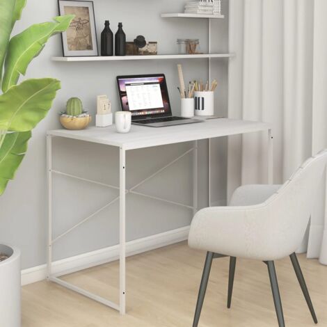 Bureau d'ordinateur  Bureau informatique Blanc 110x60x70 cm Aggloméré 55527