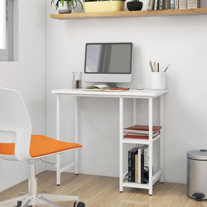 Maison Chic - Bureau d'ordinateur Bureau informatique Blanc 80x40x72 cm mdf et métal 39970