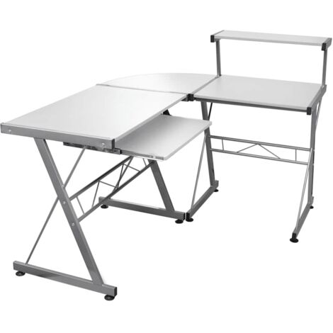 Bureau d'ordinateur  Bureau Informatique  Table de Travail d'angle Blanc 132x112x99 cm Bois ingénierie BZRNR742988