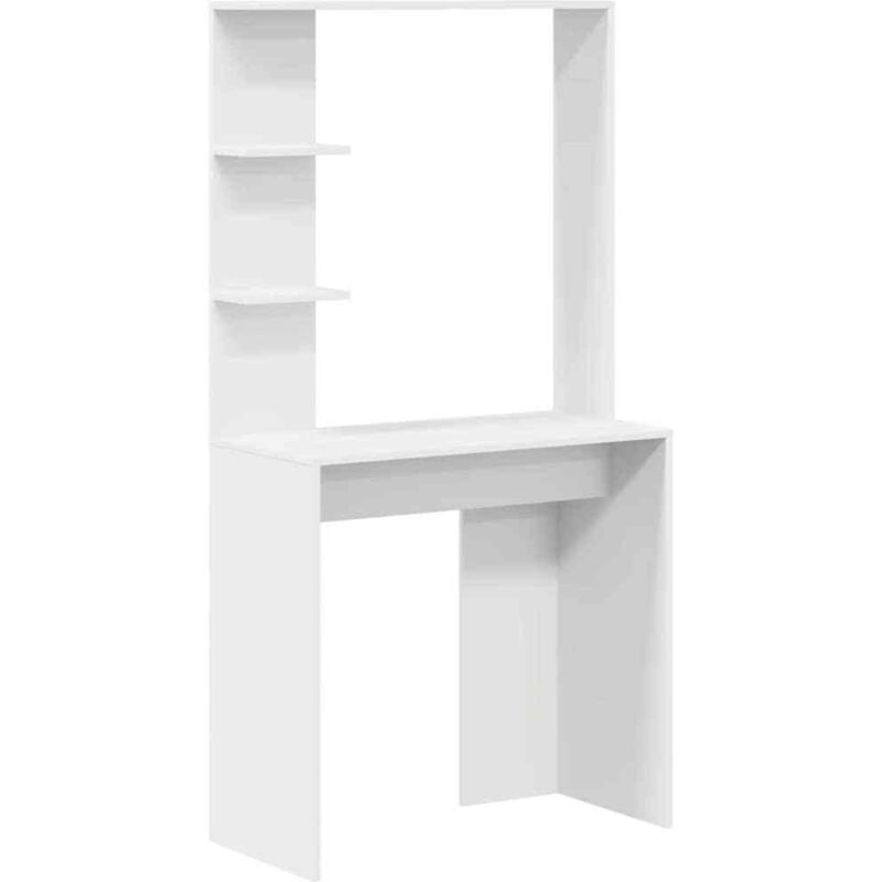 Vidaxl - Bureau blanc Blanc Bois d'ingénierie Moyen Bureau ordi