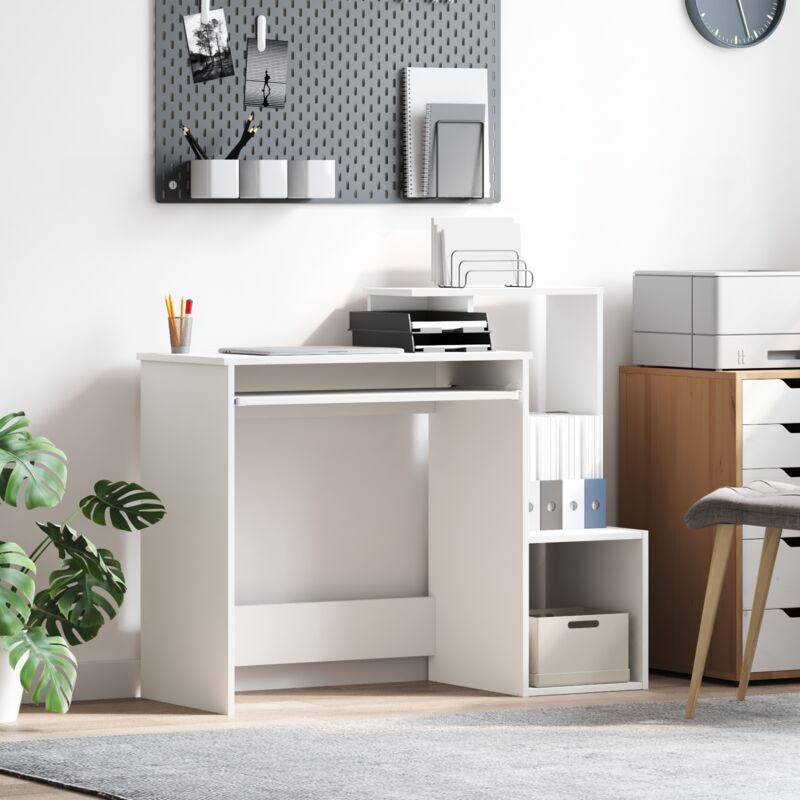 vidaXL Bureau Blanc 106 x 41 x 88.5 cm Bois d'ingénierie