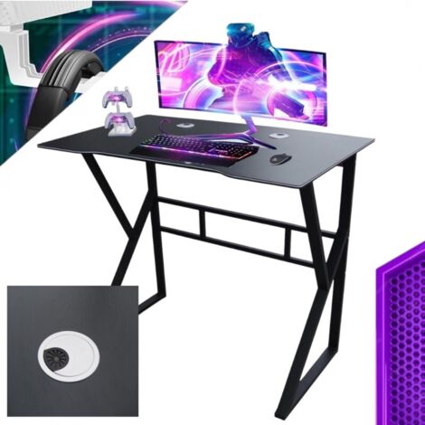 Bureau d'ordinateur gaming noir 100 x 60 cm STL20CZ