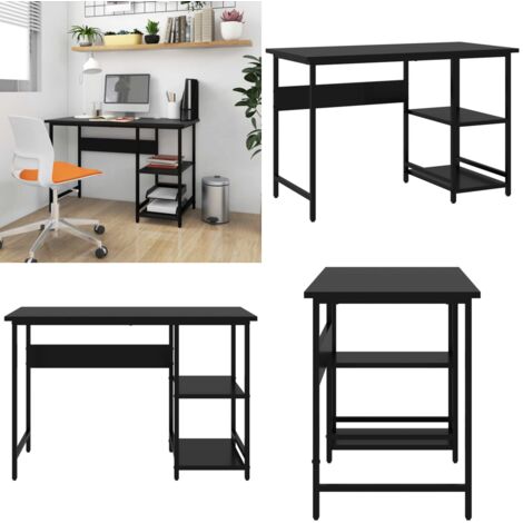 Bureau d'ordinateur Noir 105x55x72 cm MDF et métal - Bureau Informatique - Bureau D'ordinateur - Bureau Moderne - Bureau Industriel - Mobilier De Bureau - Home & Living