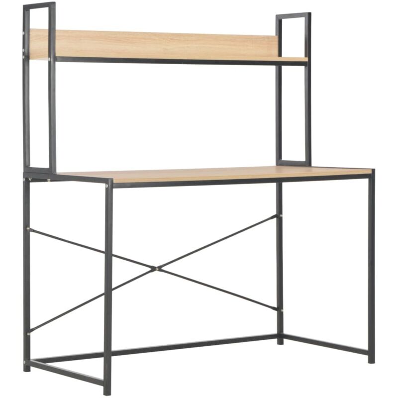 Vidaxl - Bureau d'ordinateur Noir et chêne 120 x 60 x 138 cm