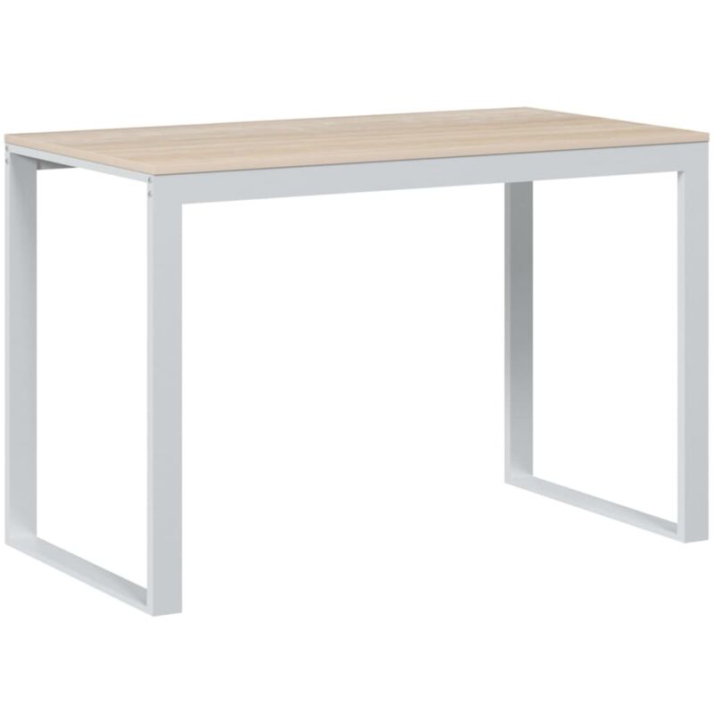 Vidaxl - Bureau d'ordinateur Blanc et chêne 110x60x73 cm Aggloméré