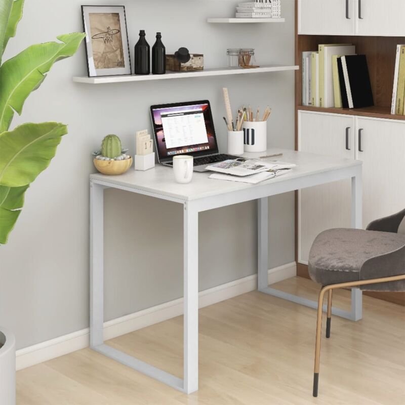 Vidaxl - Bureau d'ordinateur Blanc 110x60x73 cm Aggloméré