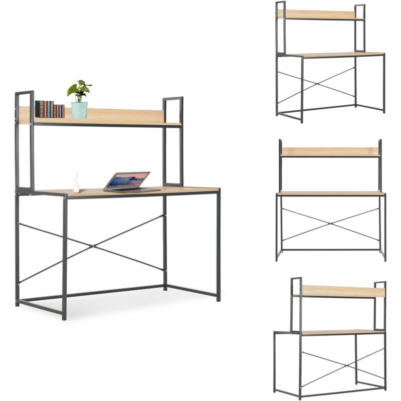 Vidaxl - Bureau d'ordinateur Noir et chêne 120 x 60 x 138 cm - Bureau - Bureaux - Bureau D'ordinateur - Bureaux D'ordinateur