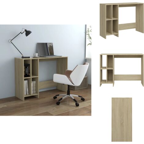 Bureau d'ordinateur portable chêne sonoma bois d'ingénierie - Bureau Ordinateur - Bureau Design - Bureau Compact - Bureau Rangement - Meuble Bureau