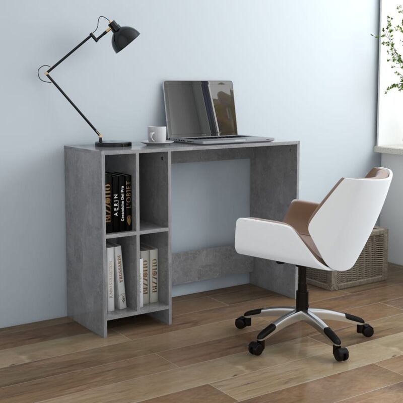 Vidaxl - Bureau d'ordinateur portable Gris béton 102,5x35x75cm Aggloméré