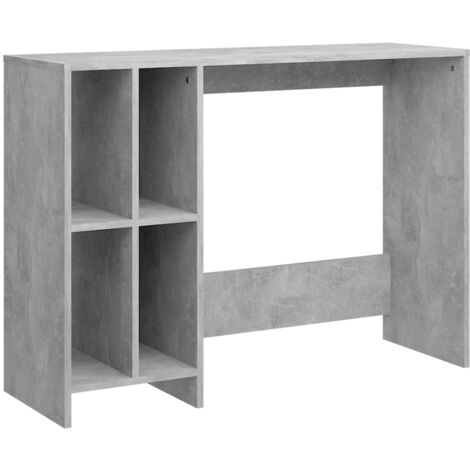 Bureau d'ordinateur portable gris béton bois d'ingénierie vidaXL