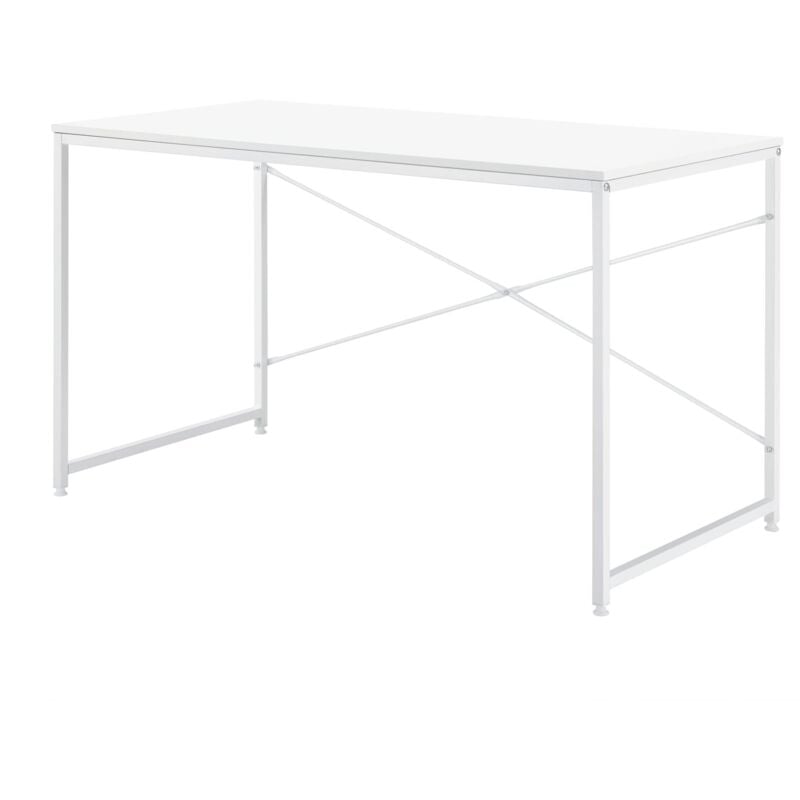 Helloshop26 - Bureau d'ordinateur poste de travail table mdf 120 cm blanc