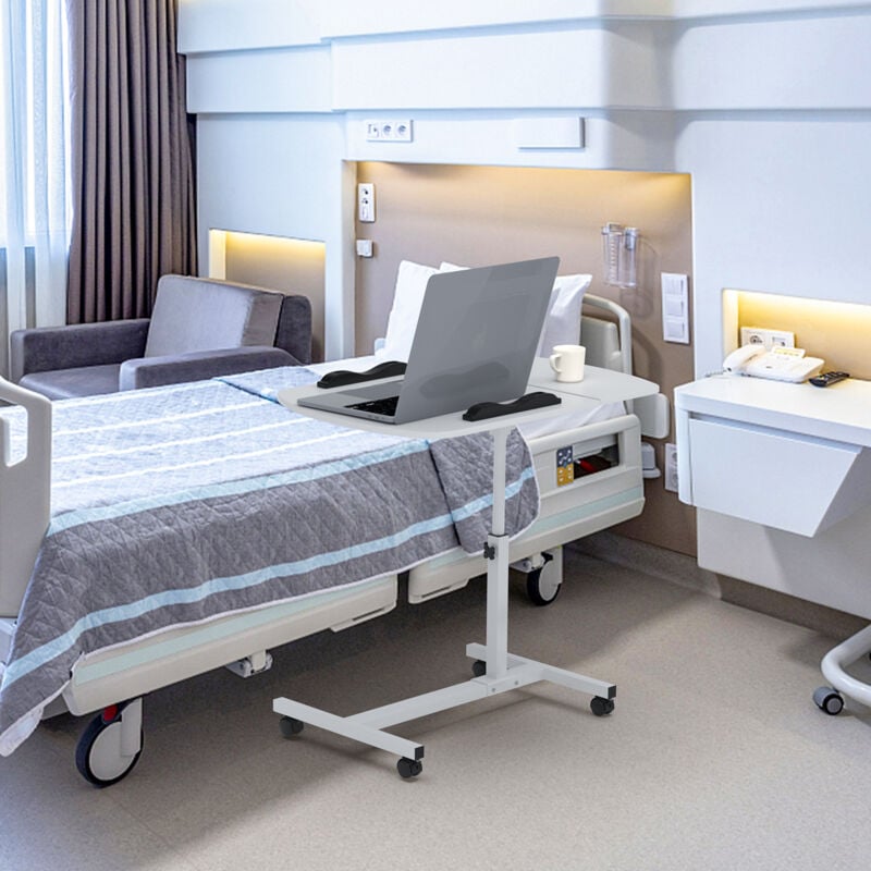 Sifree - Bureau d'ordinateur relevable, table d'appoint de salon portable, table d'étude en bois, bureau simple, 60x40x62-97cm