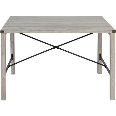 Bureau d'ordinateur rustique Table à manger en bois Bureau industriel en métal X pour bureau à domicile120x80x75cm（Chaise non incluse）6070