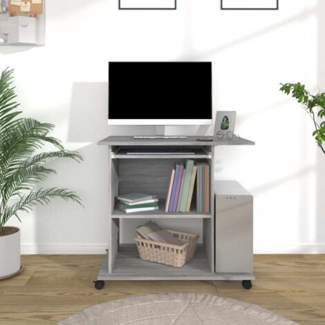 Bureau d'ordinateur-Table de Travail-Bureau d'ordinateur Sonoma gris 80x50x75 cm Bois d'ingénierie 454584