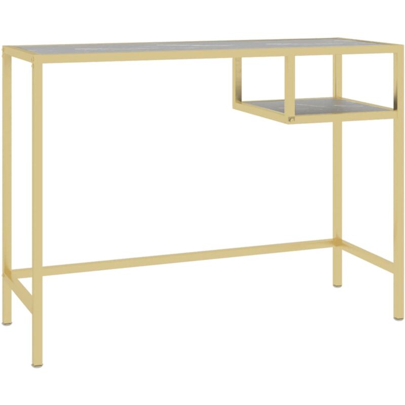Vidaxl - Bureau d'ordinateur Marbre noir 100x36x74 cm Verre trempé