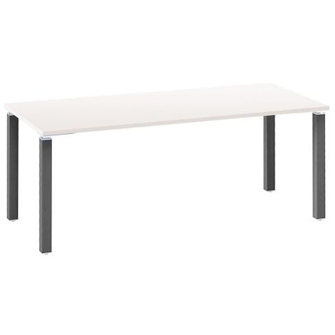 Bureau droit 180 cm blanc - piètement anthracite Exprim - Maxiburo
