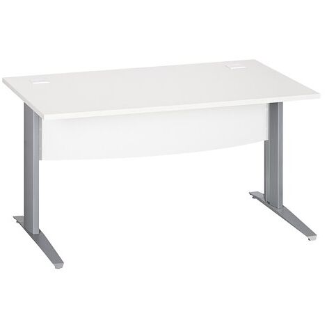 Bureau assis-debout L 140 cm - piètement blanc - Nivo