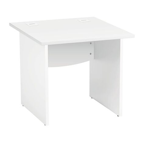 Bureau droit blanc L 80 cm piètement plein blanc Essens - Maxiburo