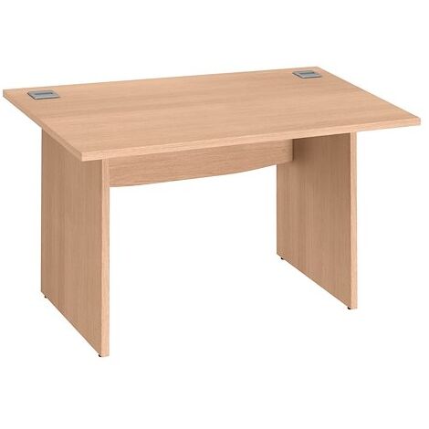 Bureau droit chêne clair L 120 cm piètement pleins Essens - Maxiburo