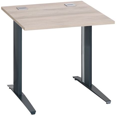 Bureau droit chêne gris L 80 cm piètement métal plus anthracite Essens - Maxiburo