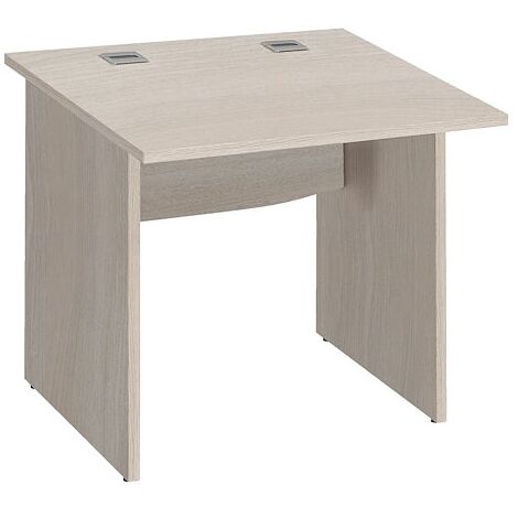 Bureau droit chêne gris L 80 cm piètement plein chêne gris Essens - Maxiburo