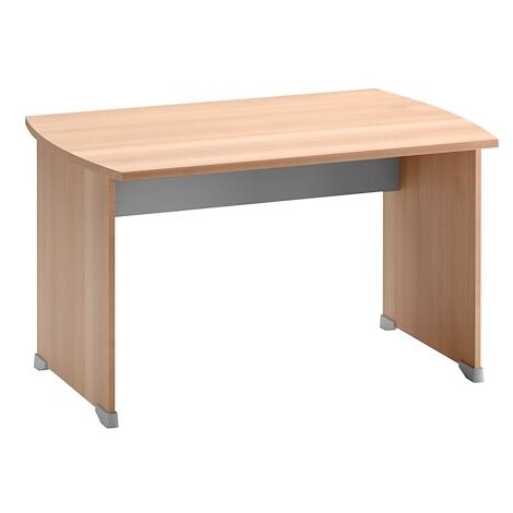 Bureau droit hêtre ambré L 120 x P 80 cm piètement plein bois - Jazz