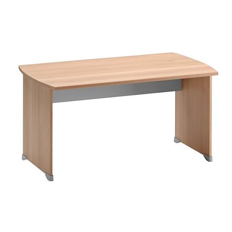 Bureau droit hêtre ambré L 140 x P 80 cm piètement plein bois - Jazz