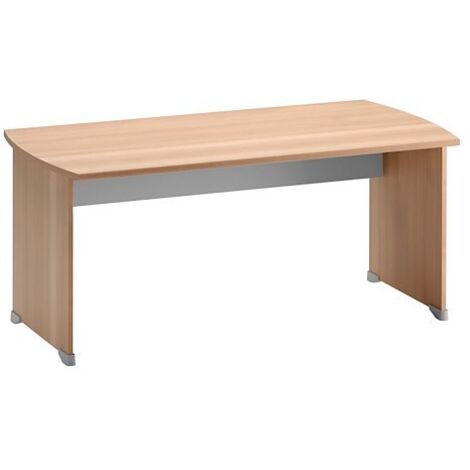 Bureau droit hêtre ambré L 160 x P 80 cm piètement plein bois - Jazz