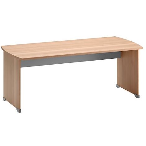 Bureau droit hêtre ambré L 180 x P 80 cm piètement plein bois - Jazz