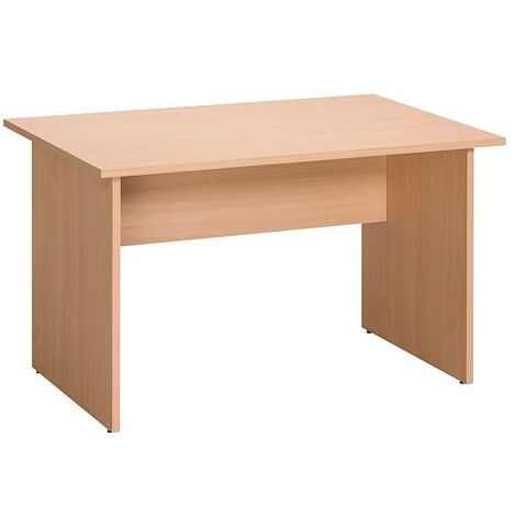 Bureau droit hêtre L 120 cm piétement plein bois - O-line 2 - Maxiburo
