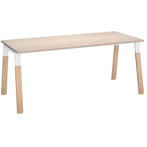 Bureau droit individuel L 180 x P 80 piétement bois métal chêne clair- Arch - Maxiburo