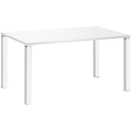 Bureau droit L 140 cm blanc Exprim piètement métal blanc - Maxiburo