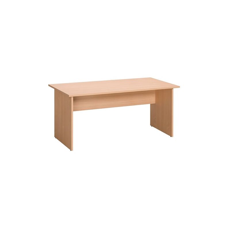 Sans Marque - Bureau droit hêtre l 160 cm piétement plein bois - O-line 2 - Maxiburo