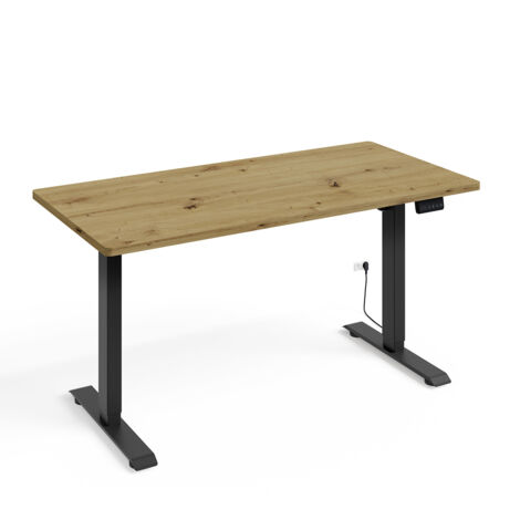 Bureau électrique 140 cm Ergo Bois et Noir