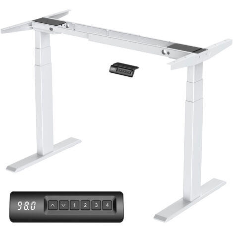 Bureau électrique à hauteur réglable double moteur 62-127cm avec mémoire LED