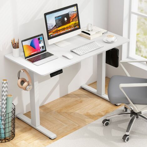 Bureau Electrique Réglable en Hauteur, 3 Réglages avec Mémoire, Blanc CW7273 DESIGN IN