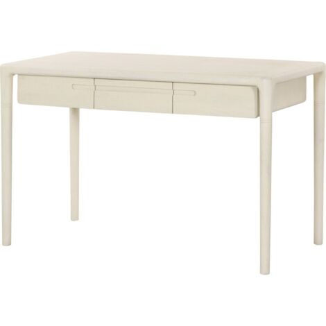 Bureau en bois de manguier blanc au design épuré - blanc bois de manguier