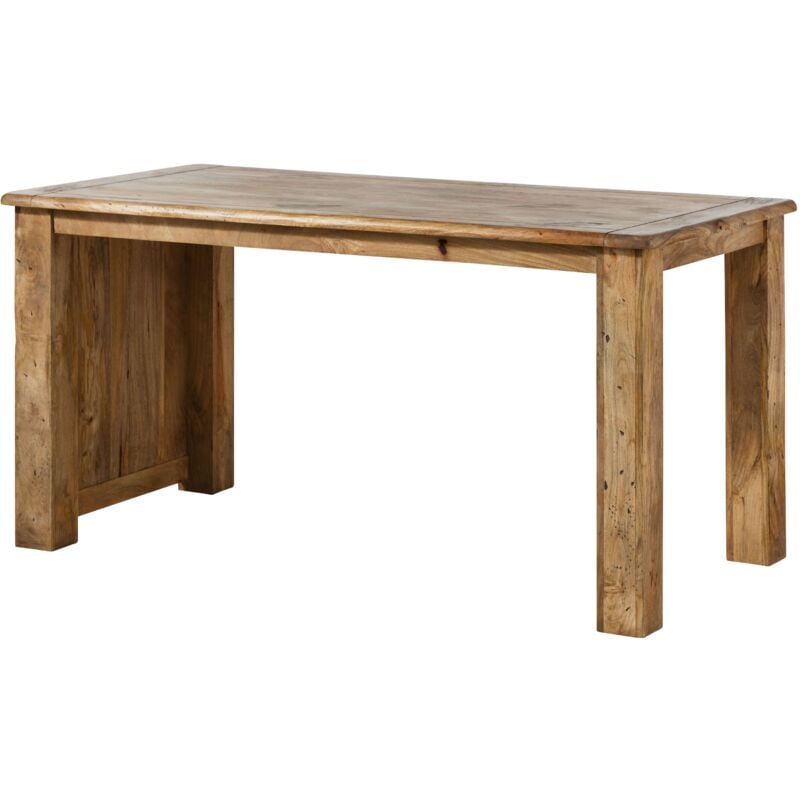 Massivmoebel24 - Bureau en bois de manguier laqué brun clair railway 1004