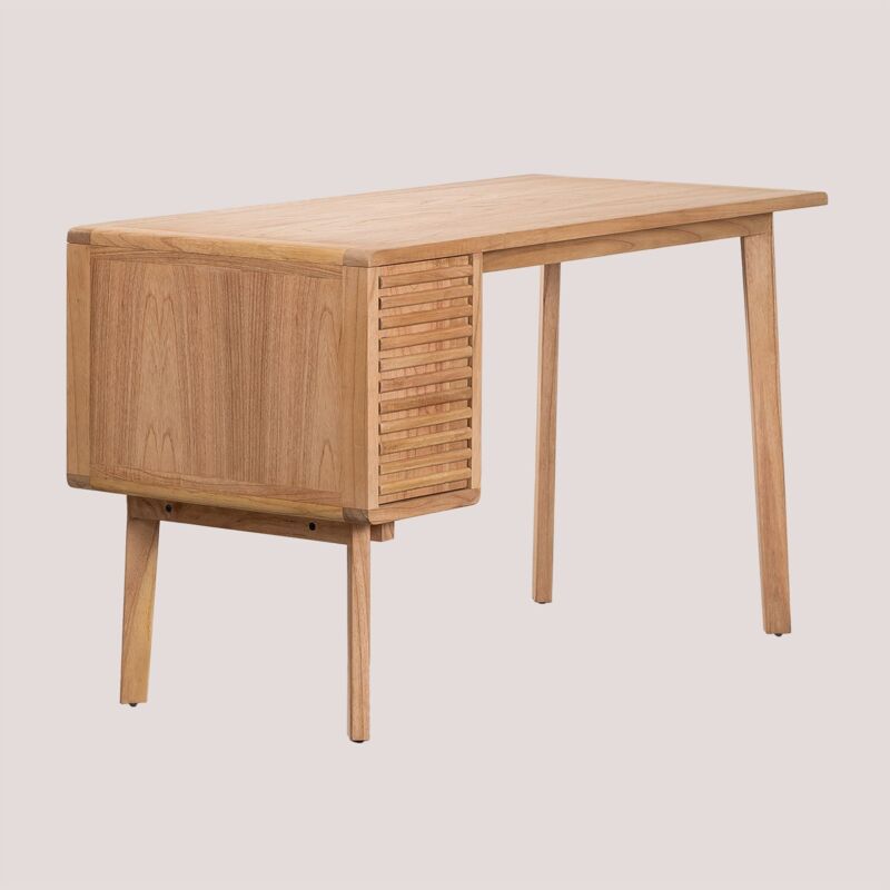 Sklum - Bureau en Bois Deleyna Marron Bois Naturel