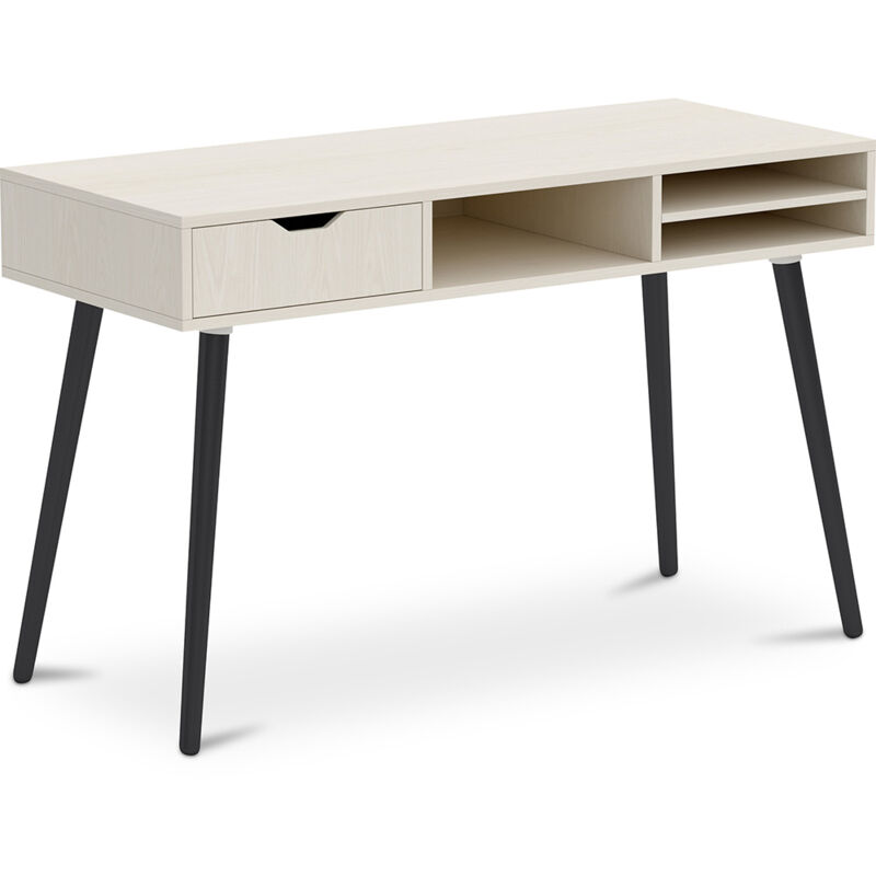 Privatefloor - Bureau en Bois avec Tiroir - Design Scandinave - Beckett Bois naturel
