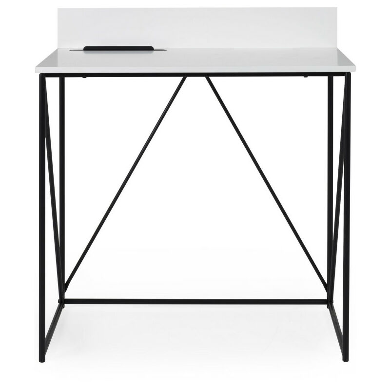 bureau en bois l80cm - tell - couleur - blanc - tenzo