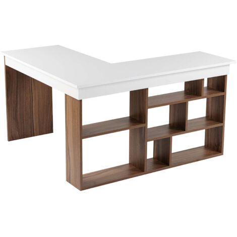 bureau en bois "Vesper" 130 x 120 x 72 cm - Noyer