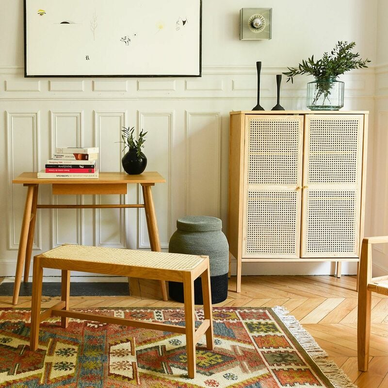 Arne Lykke - Bureau en chêne 1 tiroir style scandinave Bloom - Legno chiaro